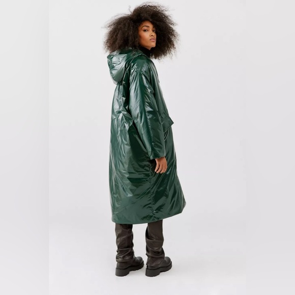 Urban Outfitters Mila Longline Parka Jacket in Green. Size Medium - Picture 2 of 11